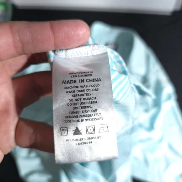 FootJoy Golf Polo Shirt Mens Medium Blue Striped Loxahatchee Club Turtle Logo - Picture 8 of 12